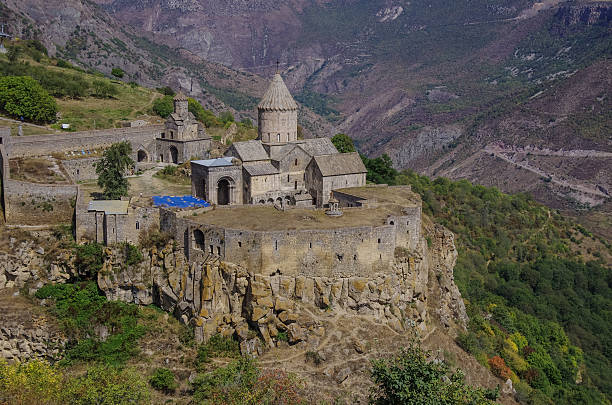 istock Medieval Tatev monastery, Armenia, about IX century, big buildin 511675736