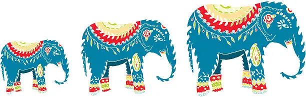 Vector illustration of elephants