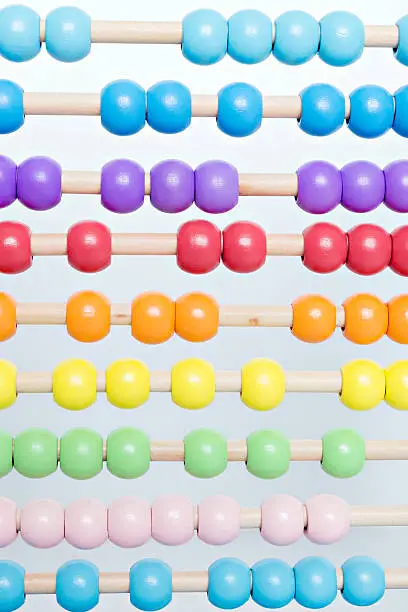 picture of colorful beads of wooden abacus