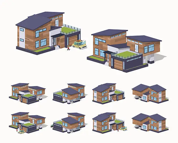 Vector illustration of Contemporary american house