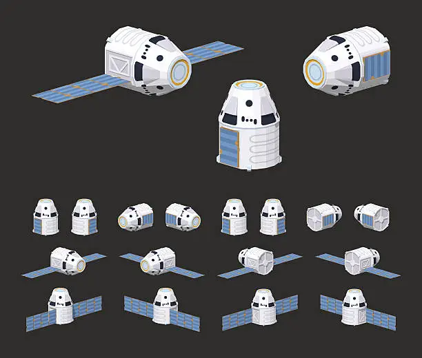 Vector illustration of Modern reusable spaceship