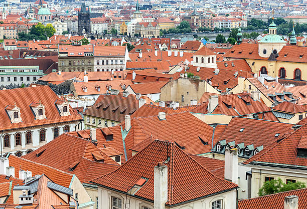 istock Beautiful roofs and cityscape of Prague. 511707587