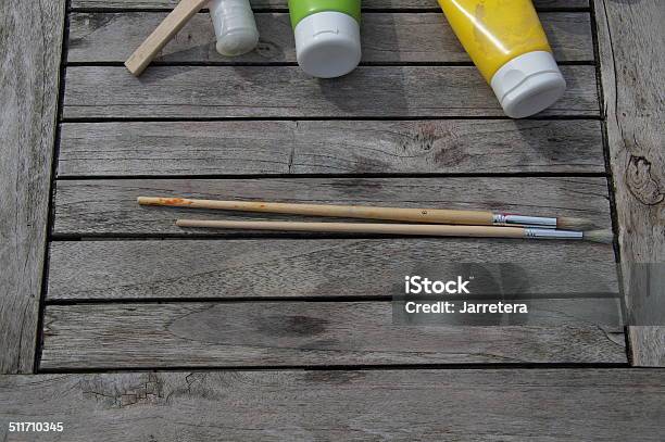 Paints And Brushes Stock Photo - Download Image Now - Acrylic Painting, Animal Hair, Art