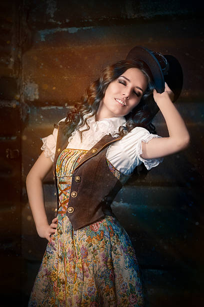 istock Steampunk Girl with Top Hat and Aviator Glasses 511711809