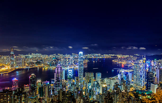 istock Wide Angle of Victoria Harbour at Night 511713639