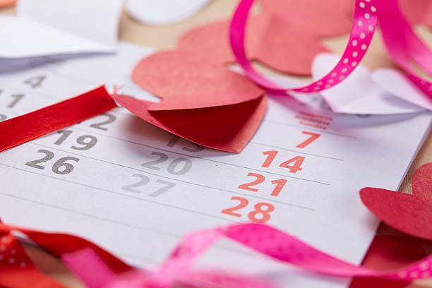 istock hearts on Valentine's Day on the calendar 511722010