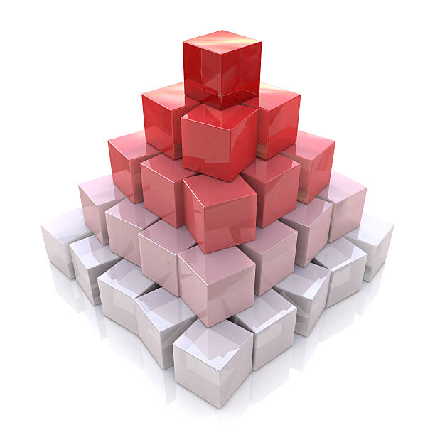 ピラミッドレベルのキューブ - pyramid pyramid shape three dimensional shape order ストックフォトと画像