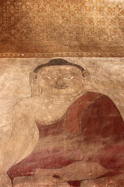 un affresco dipinto di buddha, tempio di sulamani, di bagan, - gawdawpalin pagoda foto e immagini stock