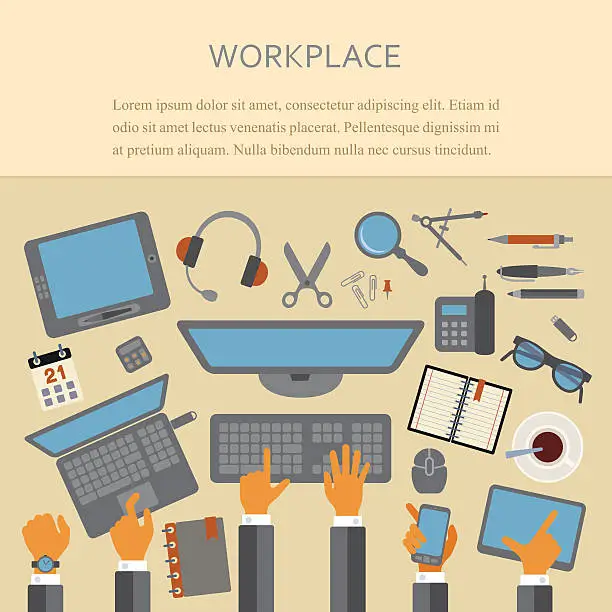 Vector illustration of Workplace Concept