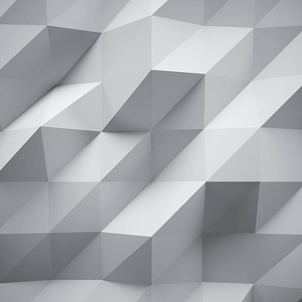 istock Photo of highly detailed white polygon. Gray geometric rumpled triangular 511731240