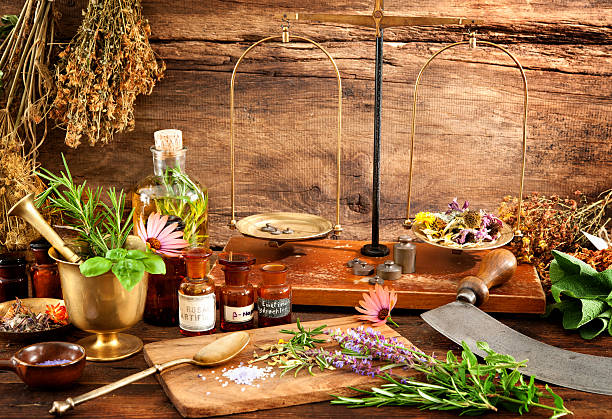 自然療法 - herbal medicine medicine alternative medicine homeopathic medicine ストックフォトと画像