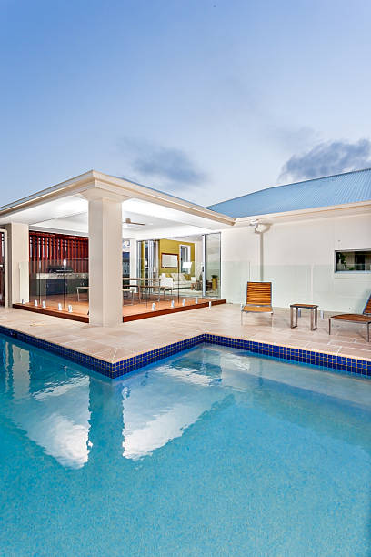 istock Modern swimming pool shot at twilight 511735412