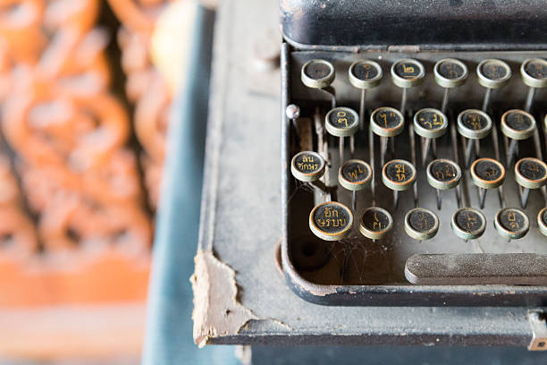 istock the design of black ancient typewriter machine 511739748