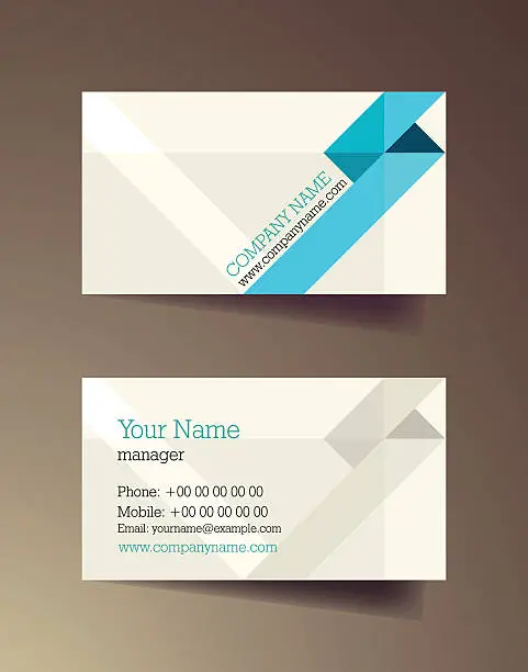 Vector illustration of Set of horizontal blue elegant abstract business cards.