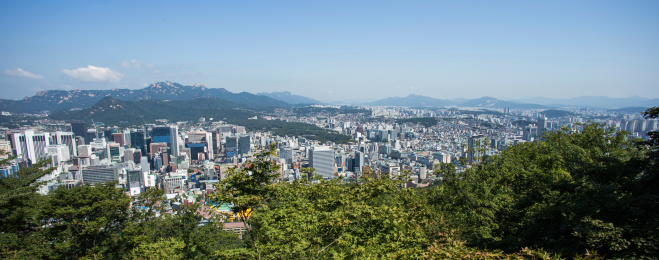 A view of Northern Seoul from Namsan, near Myeongdong