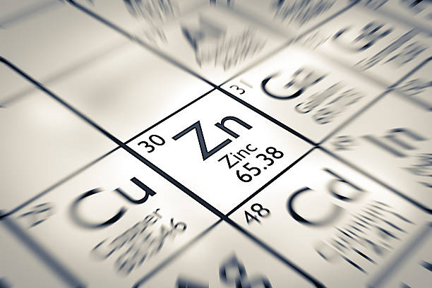 foco em zinco elemento químico do monte mendeleev tabela periódica - mendeleev table imagens e fotografias de stock