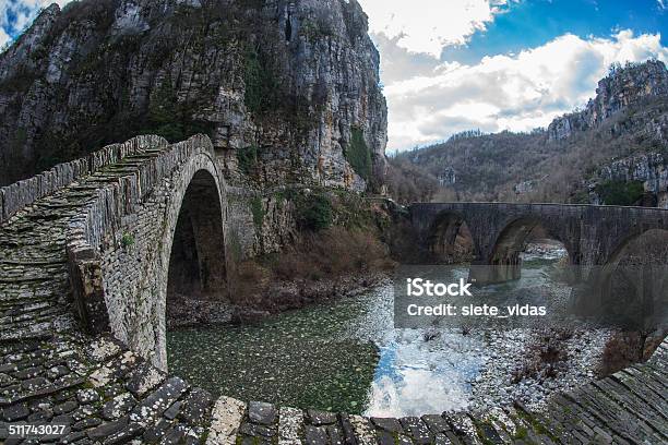 Kokoris Stone Bridge Zagorohoria Greece Stock Photo - Download Image Now - Ancient, Architecture, Beauty