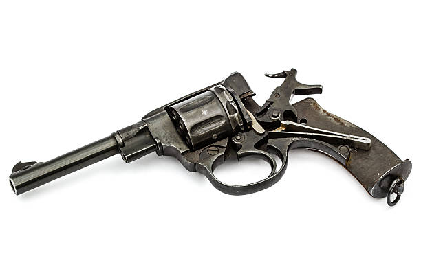 istock Disassembled revolver, pistol mechanism with the hammer cocked, 511743786