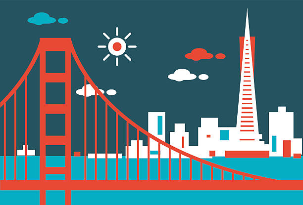 San Francisco Skyline San Francisco Skyline san francisco california stock illustrations