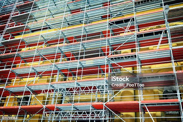 Scaffolding Stock Photo - Download Image Now - Architecture, Blue, Brown