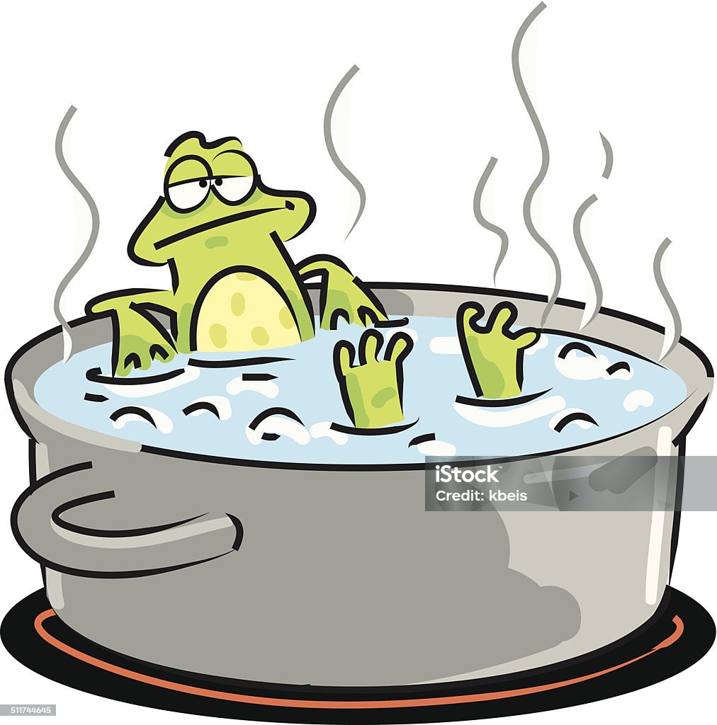 Frosch mit kochendem Wasser - Lizenzfrei Frosch Vektorgrafik