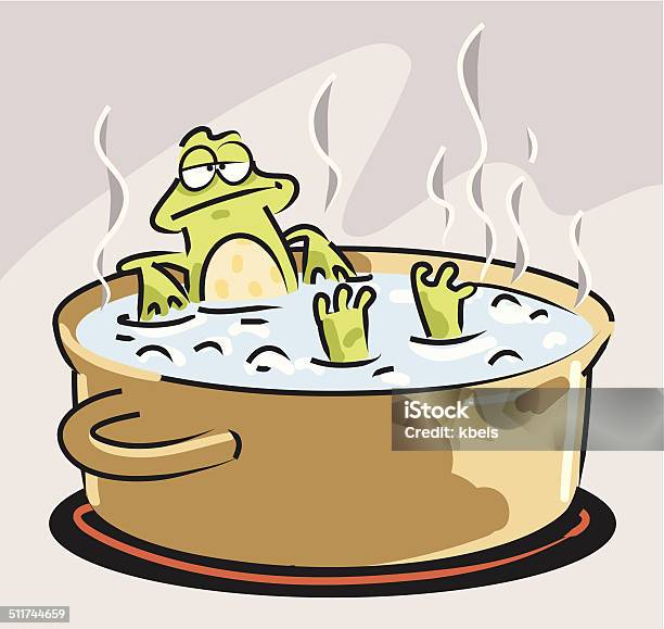 Slow Boiled Frog Stock Illustration - Download Image Now - Frog, Cooking Pan, Boiled