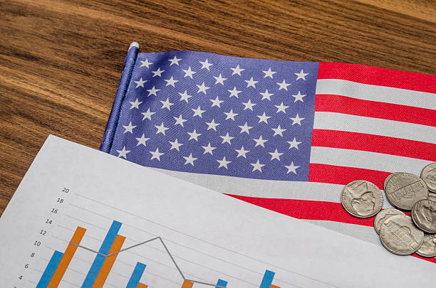 istock Business and profits concept with chart, usa dollar, coins, notebook 511745140
