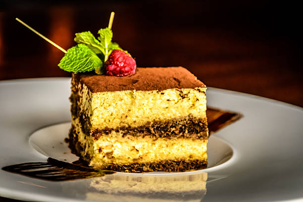 istock Mascarpone Cheese Tiramisu Cake With Espresso Coffee, Biscuits and Cacao 511745216