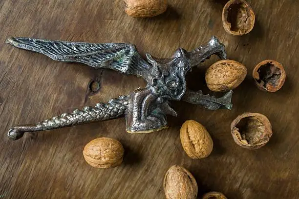 Photo of Antique nutcracker Dragon with walnuts