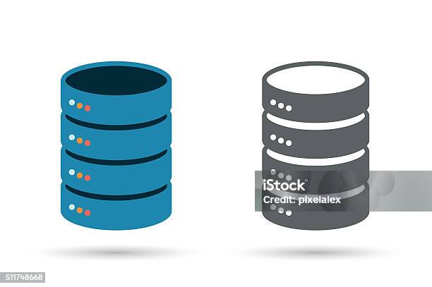 Data Storage Flat Icon Stock Illustration - Download Image Now - Cylinder, Data, Backup