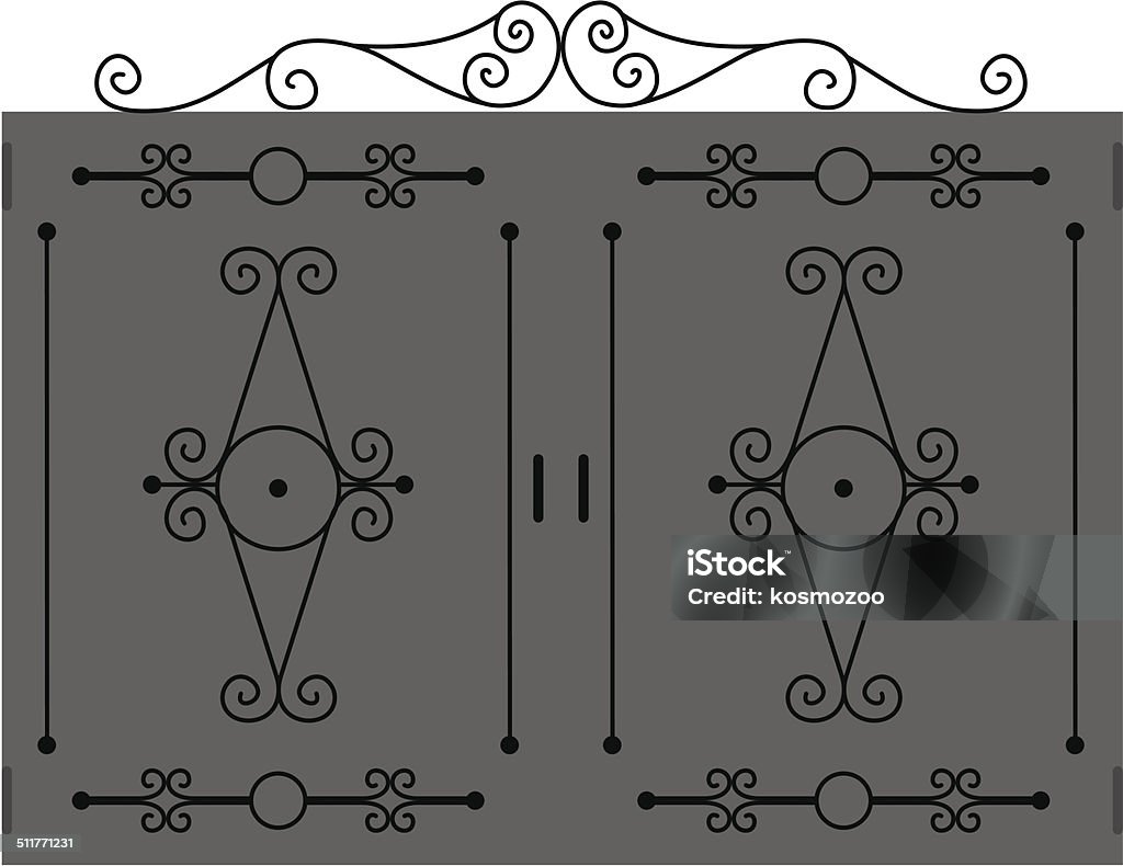 gate metal gate Wrought Iron stock vector