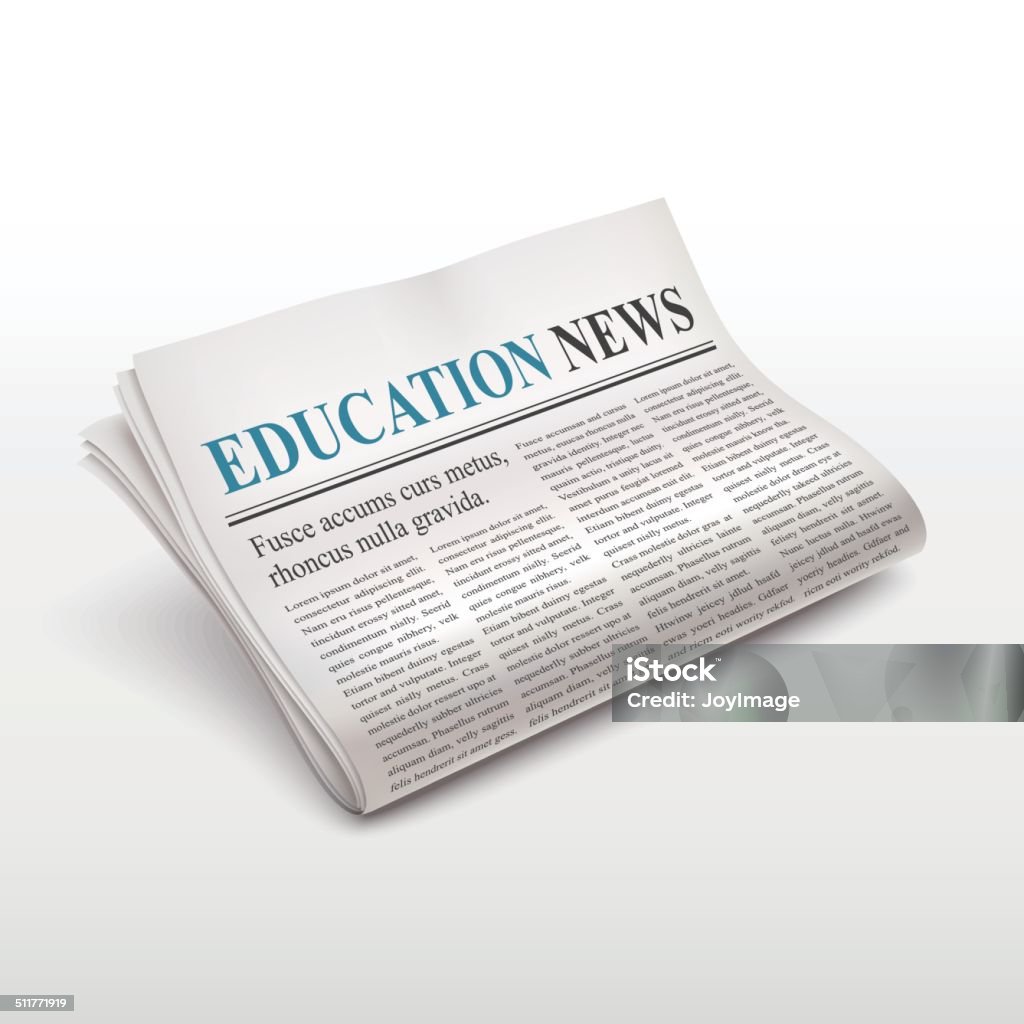 education news words on newspaper education news words on newspaper over white background Broadsheet - Newspaper stock vector