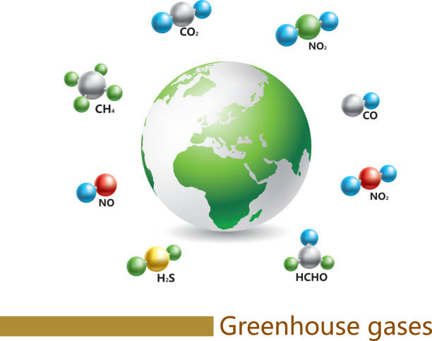 ilustrações de stock, clip art, desenhos animados e ícones de gases com efeito de estufa - pollution planet sphere nature