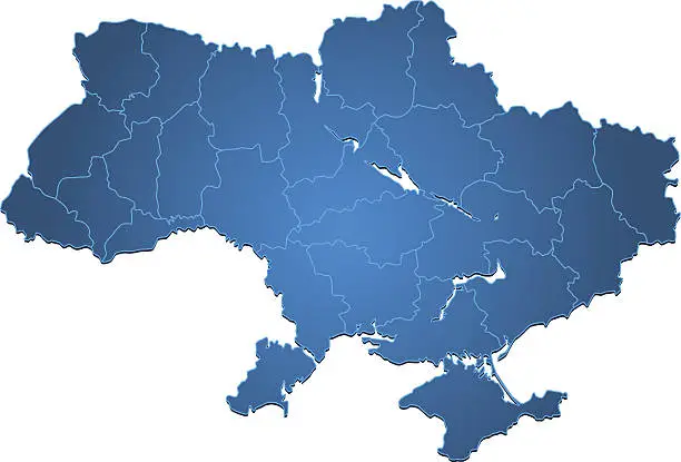 Vector illustration of Ukraine map blue