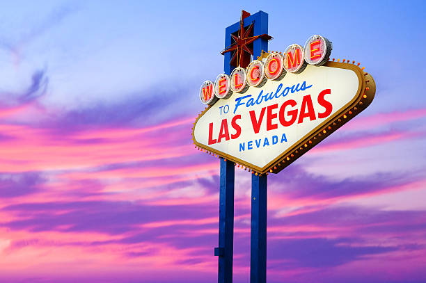 Welcome to Fabulous Las Vegas Sign stock photo