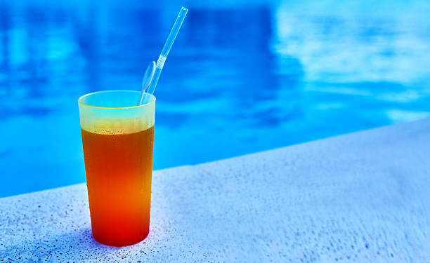 summer cocktail near swimming pool