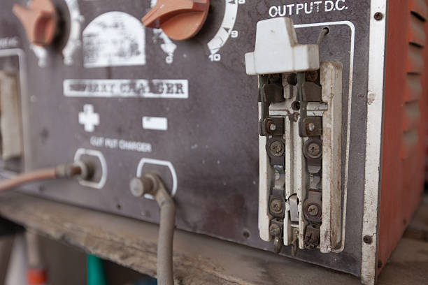 istock Broken vintage retro large electric circuit breaker with protect 511791799