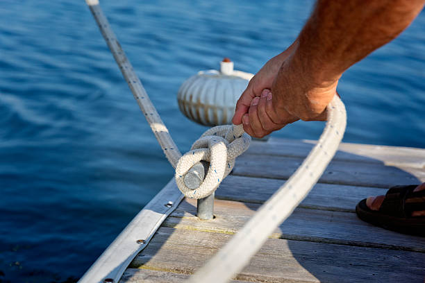istock Man Ties of Boat to a Dock 511792417