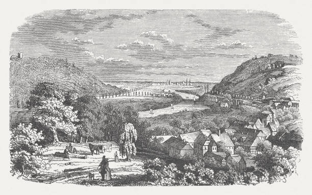 istock Porta Westfalica, Wesergebirge, Germany, wood engraving, published in 1864 511792965