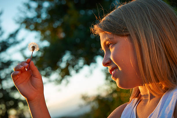 istock Girl Watching A Dandelion.Color Image 511793049