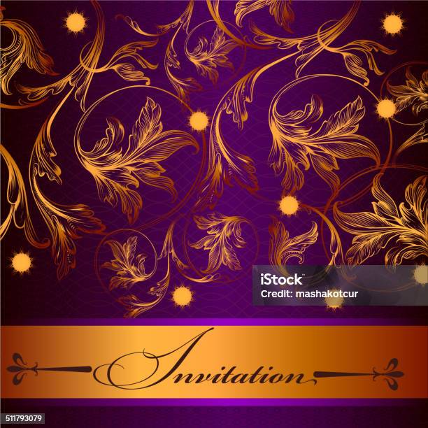 Invitation Design In Elegant Style Stock Illustration - Download Image Now - Authority, Blue, Book