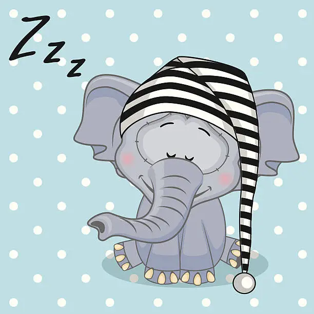 Vector illustration of Sleeping Elephant