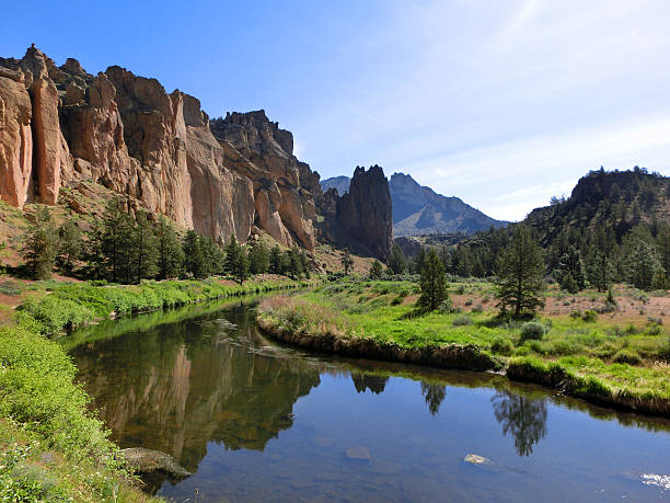 istock Beautiful river bend landscape with rock cliffs and blue sky 511796190