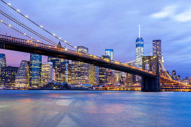 istock Brooklyn Bridge and Manhattan Skyline Illuminated at Dusk, New York 511797412