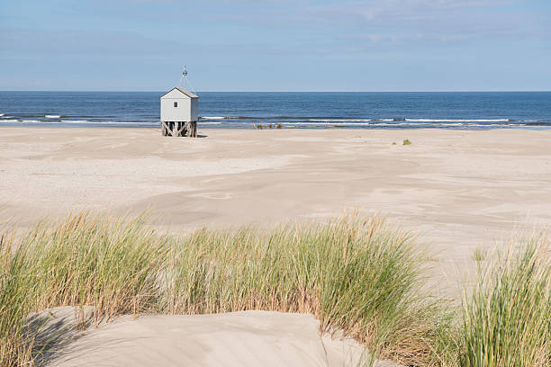 cabana de praia. - wadden wadden sea unesco world heritage site sea - fotografias e filmes do acervo