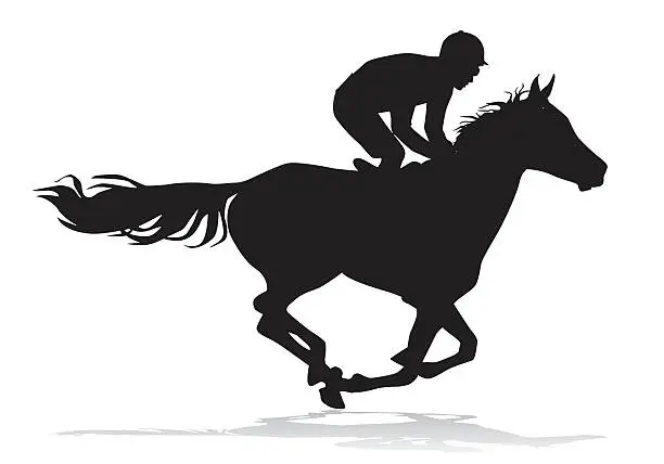 Vector illustration of Jockey on horse