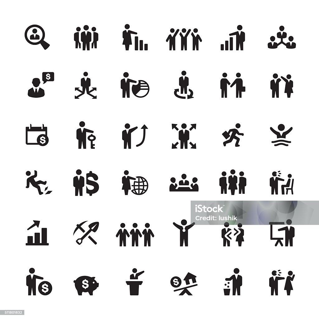 Business Person and Human Resources vector icons Business Person and Human Resources icons. New Hire stock vector