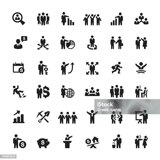 Business Person And Human Resources Vector Icons Stock Illustration - Download Image Now - New Hire, Decisions, Recruitment