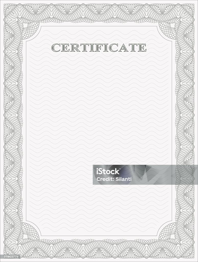 Vertical Certificate Template Stock Illustration - Download Image Now