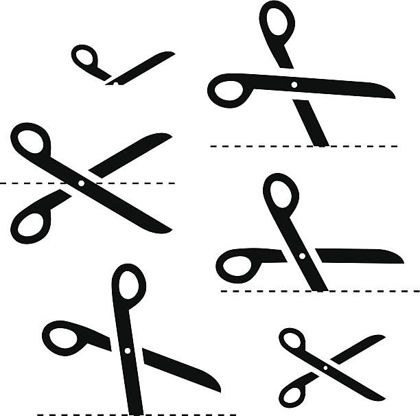 nożyczki - silhouette work tool equipment penknife stock illustrations